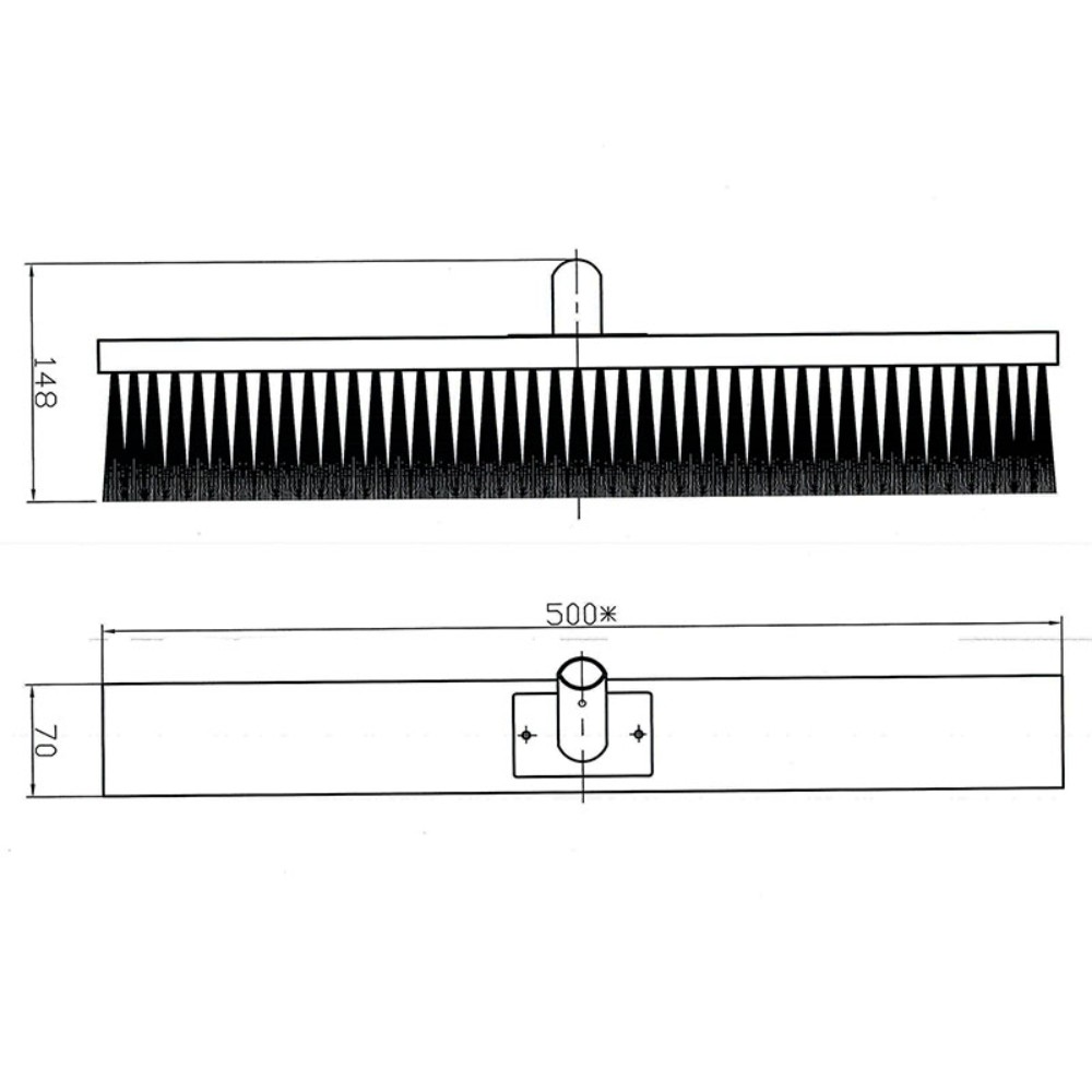 Щетка-швабра для пола бытовая деревянная 50x7x14.8 см
