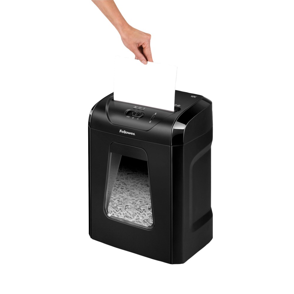 Уничтожитель Fellowes PowerShred 12C, DIN P-4, 4х40мм, 12 листов, 18 литров, Safety Lock - 4