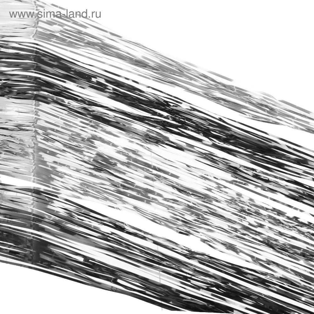 Гирлянда-дождик "Новогодний", 7,5х150 см, фольга, серебристый