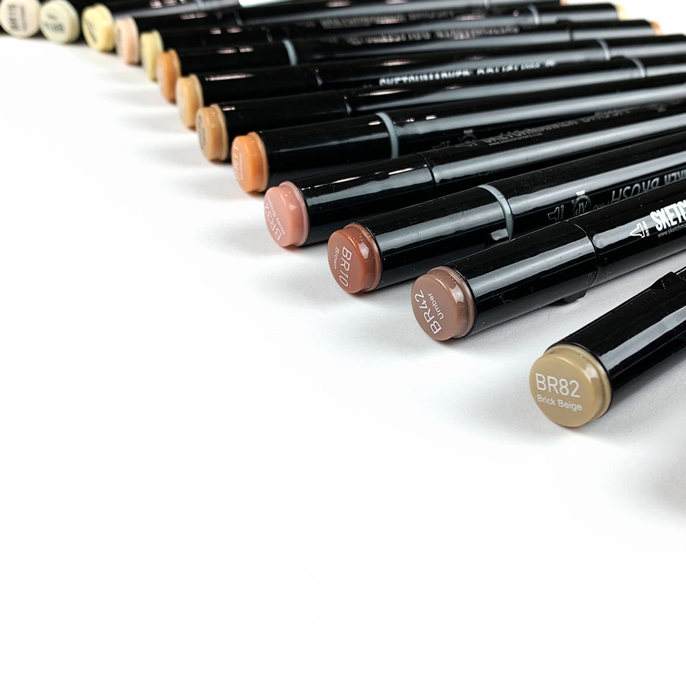 Маркер перманентный двусторонний "Sketchmarker Brush", G32 зеленовато-желтый - 3