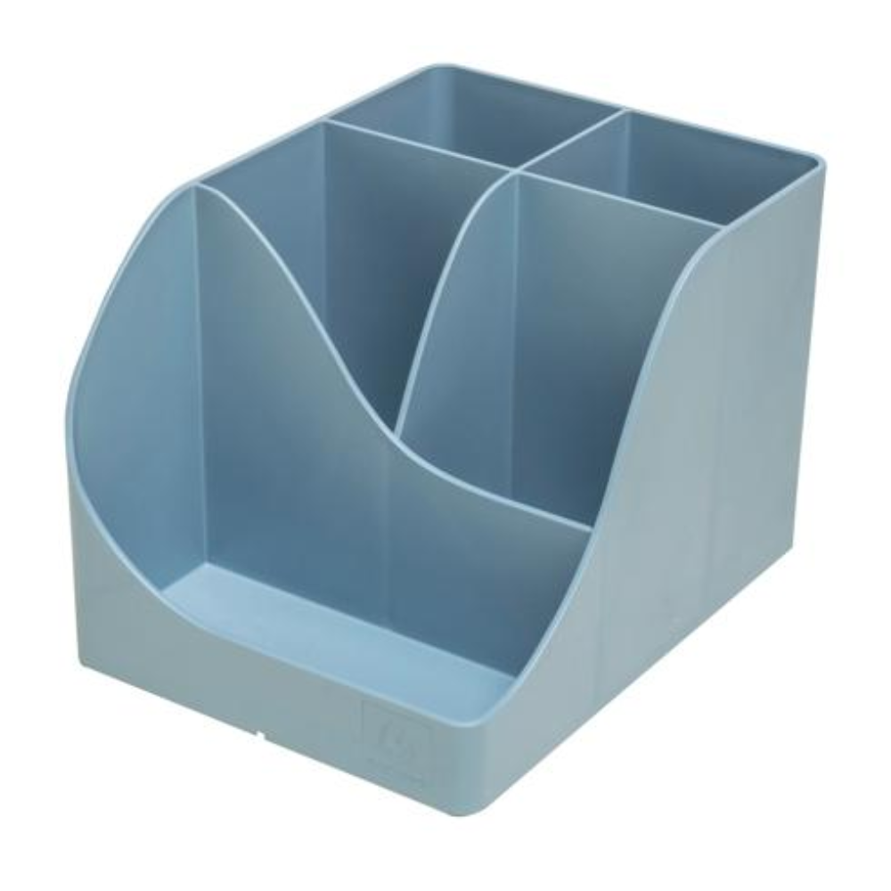 Подставка для ручек "Autentik", пластик, 5 делений, сине-серый - 5