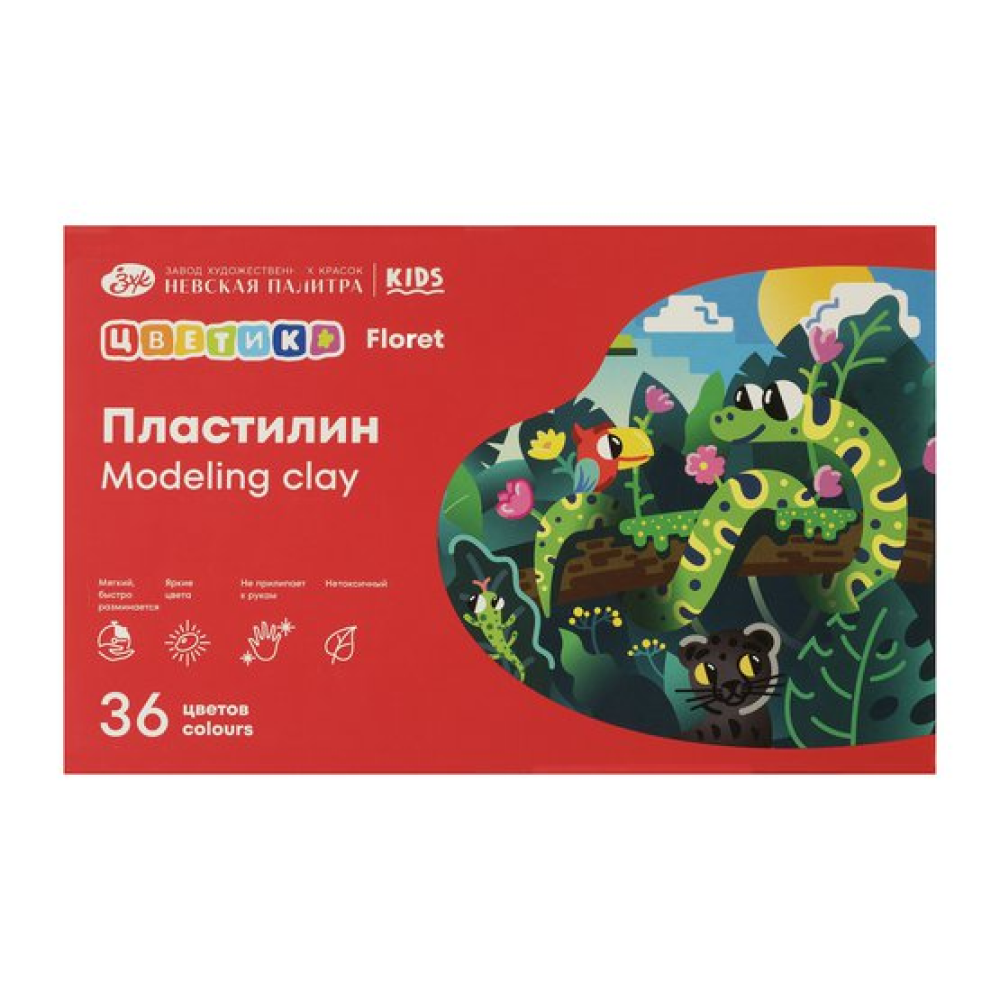 Пластилин "Цветик", 36 цветов
