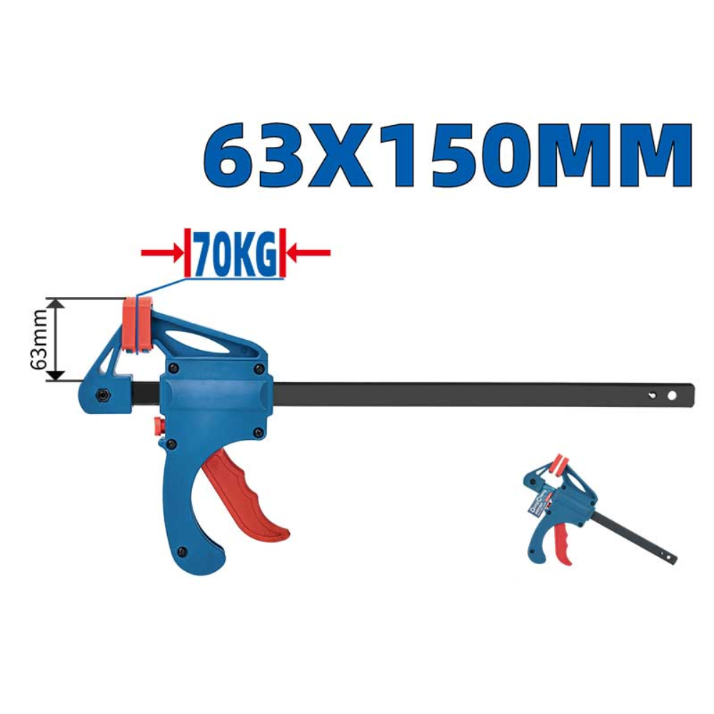 Струбцина "DongCheng D071301", быстрозажимная, 150 мм, черный