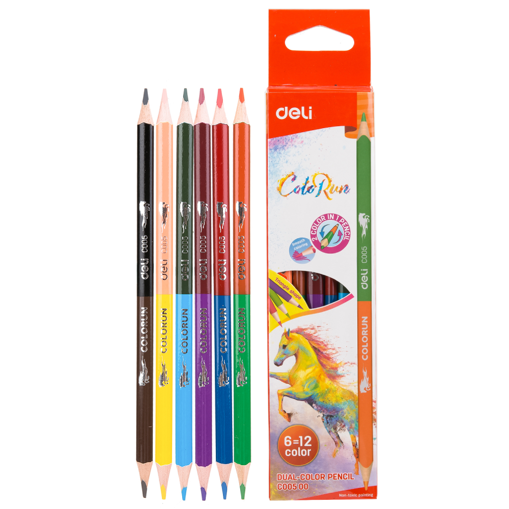 Цветные карандаши "ColoRun", двусторонние