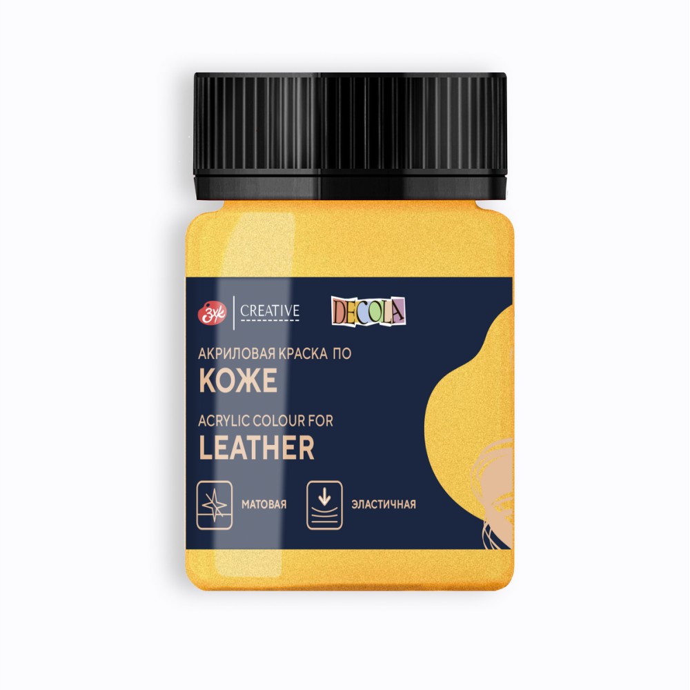 Краска акриловая для кожи "Декола", 965 золото, 50 мл., банка