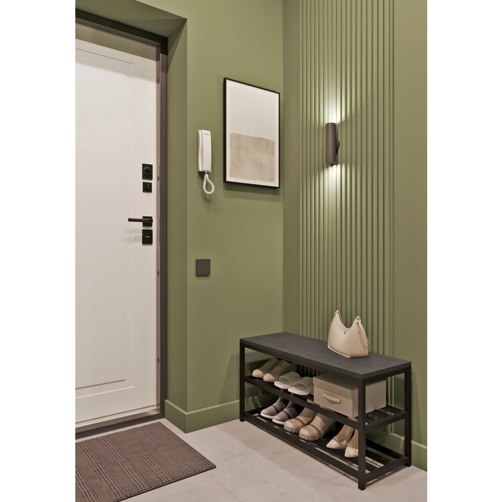 Обувница ALLERD 2 RION, черный муар, 830х320х450, металл бруклин - 3