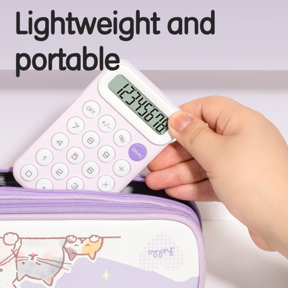 Калькулятор карманный EM10 Deli, 8-разрядный, светло-фиолетовый