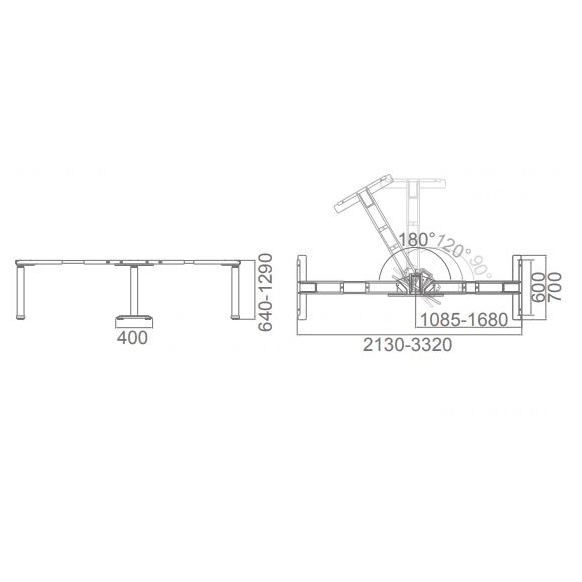Каркас стола с электроприводом трехмоторный AOKE, Well Desk Wing Pro, черный (AK3YJYT-TYZF3-90/120/180 BK) - 9
