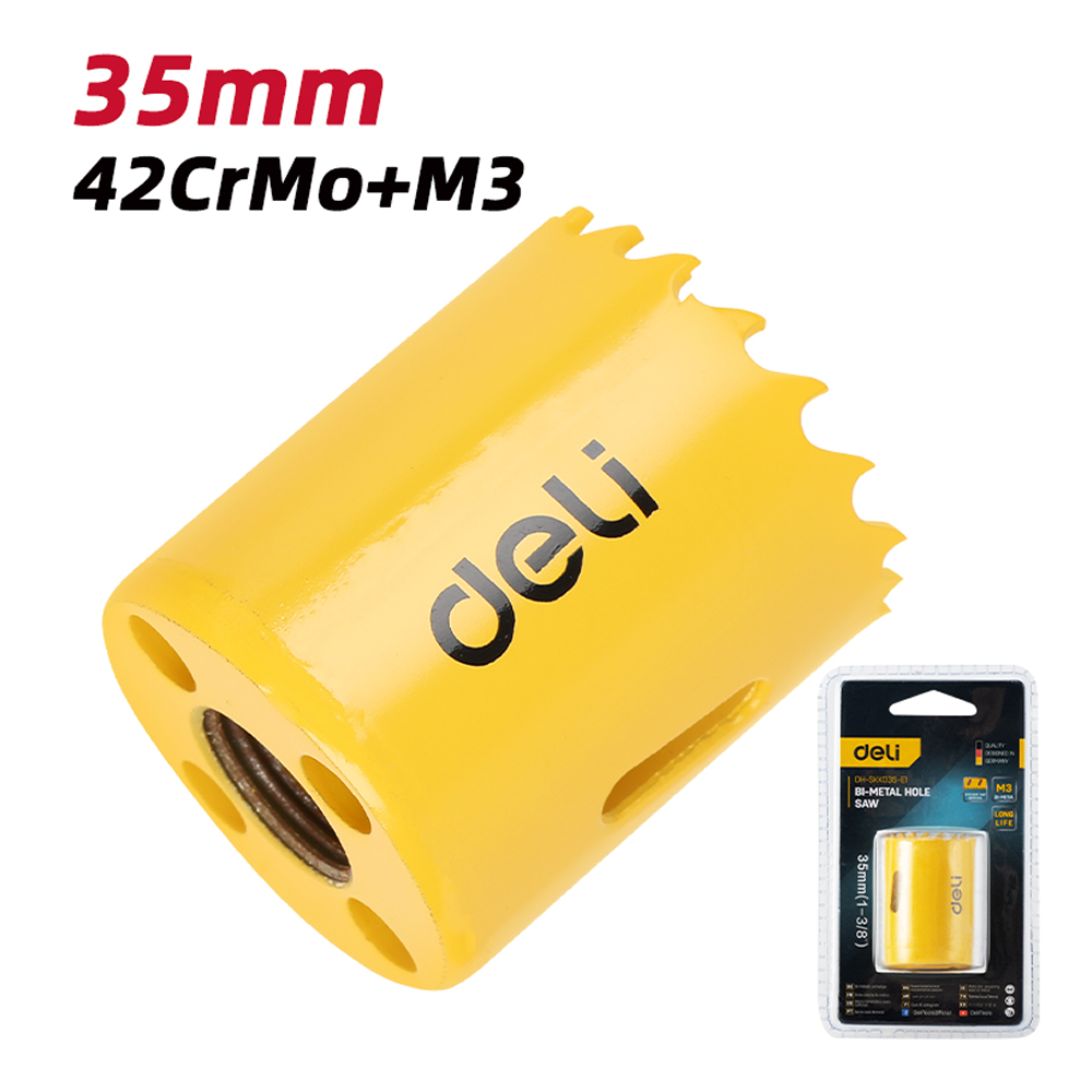 Коронка биметаллическая Deli YS EDH-SKK035-E1, 35 х 38 мм, М14
