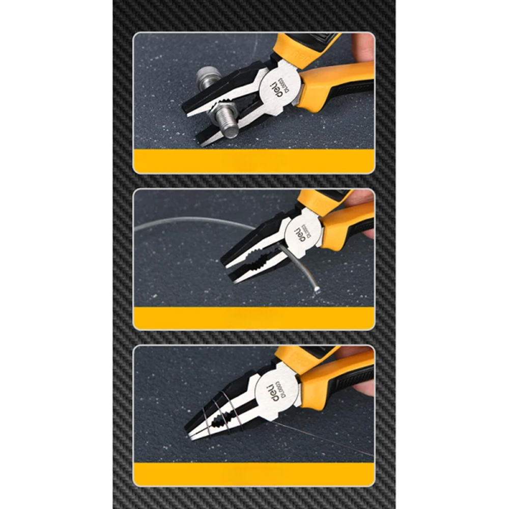 Плоскогубцы Deli YS EDL0003, 200 мм, 2-х компонентные рукоятки - 12