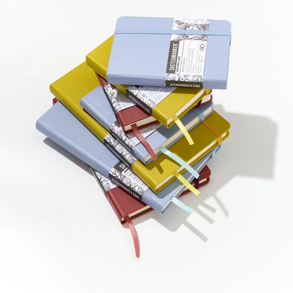 Скетчбук "Sketchmarker", 9х14 см, 140 г/м2, 80 листов, пыльный голубой - 9