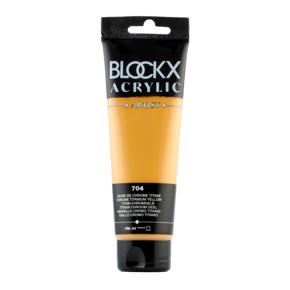 Краски акриловые "Blockx", 704 хром-титан желтый, 120 мл