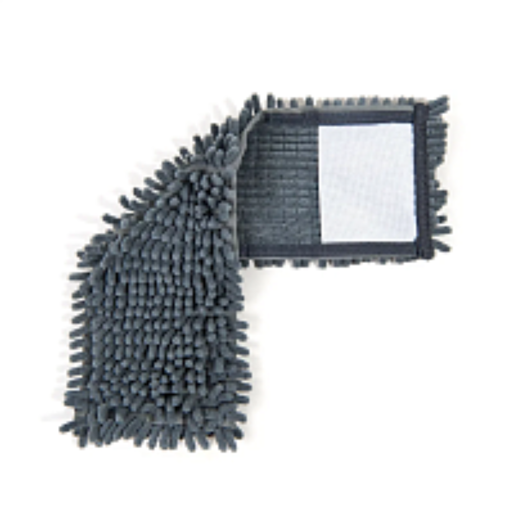 Насадка для плоской швабры 42х14 см, шенилл, на резинке, серый - 2