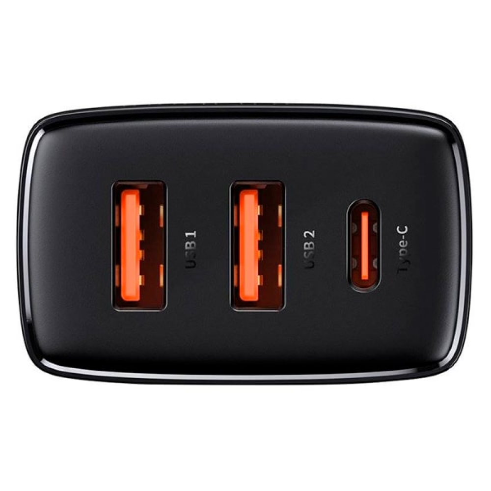 Сетевое зарядное устройство Baseus CCXJ-E01 Compact Quick Charger 2U+C 30W Black - 2