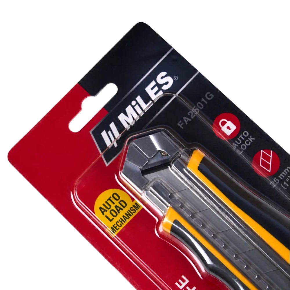 Нож строительный "Kangaro Miles FA2501G", 25 мм, усиленный