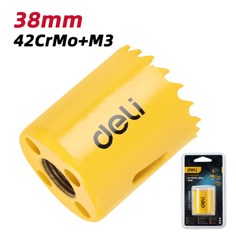 Коронка биметаллическая Deli YS EDH-SKK038-E1, 38 х 38 мм, М14 - 4