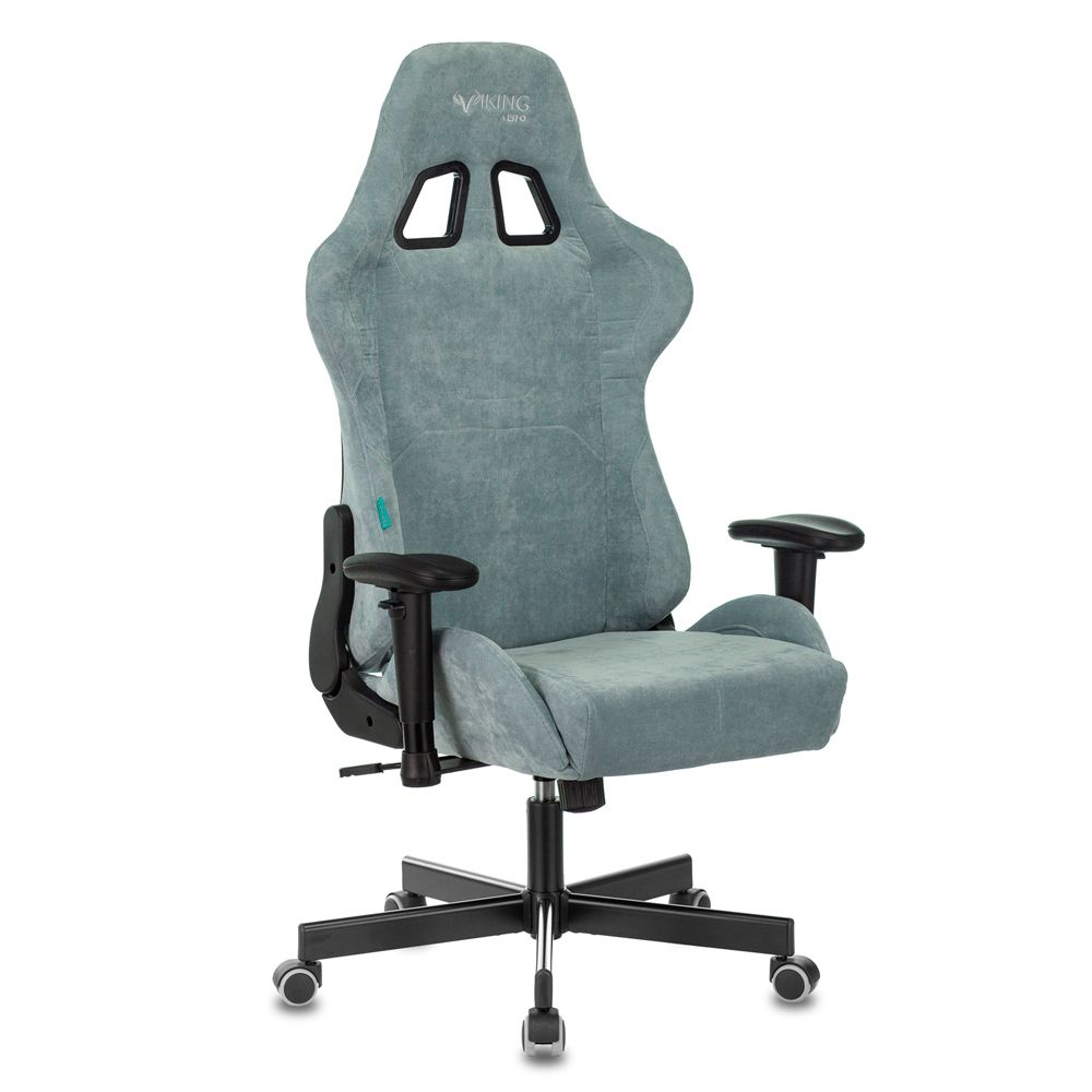 Кресло игровое Бюрократ VIKING "KNIGHT LT28 FABRIC", ткань, металл, серо-голубой  - 6