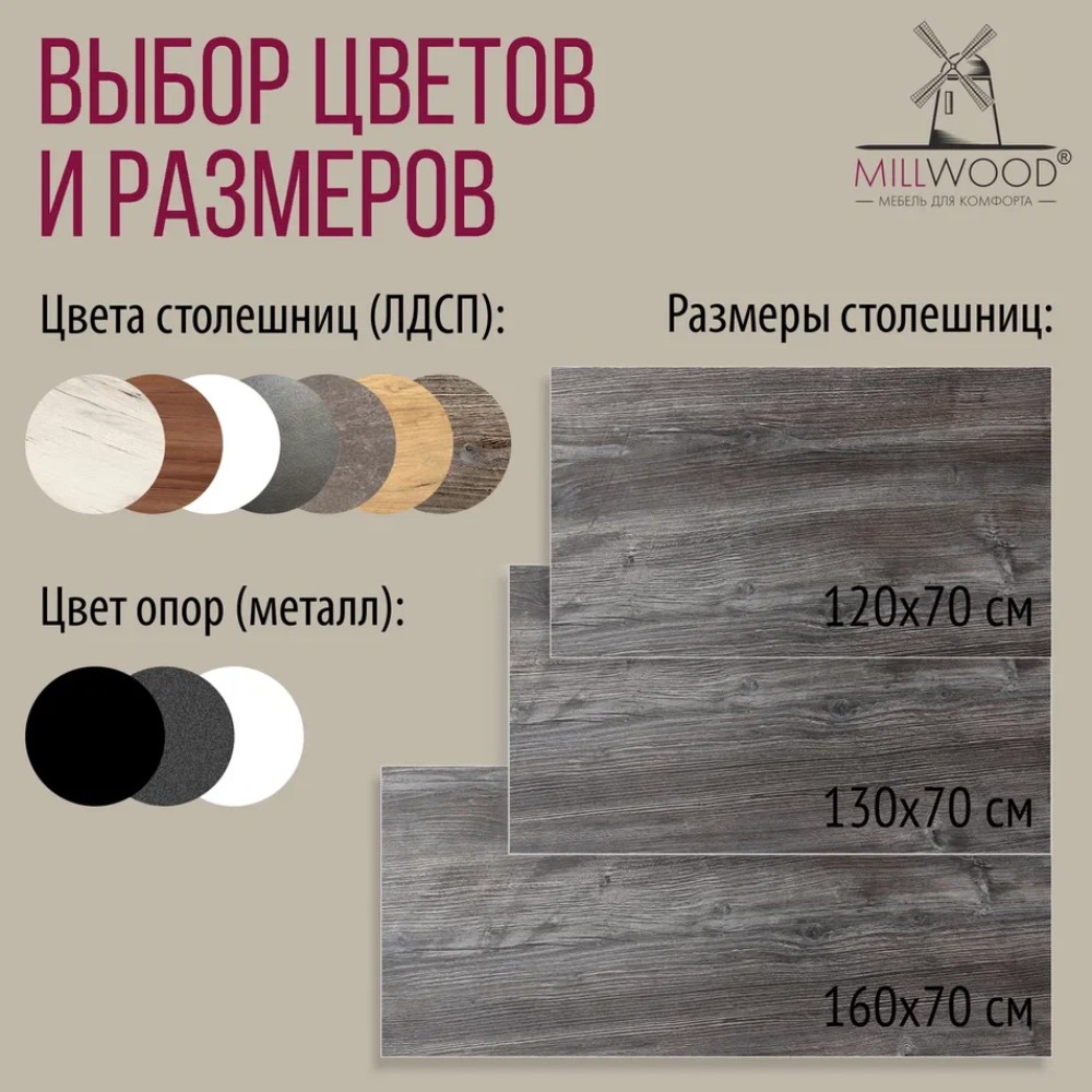 Стол письменный Millwood Лофт Сиэтл (ДТ-5), 1600х700 мм, сосна пасадена, белый - 10