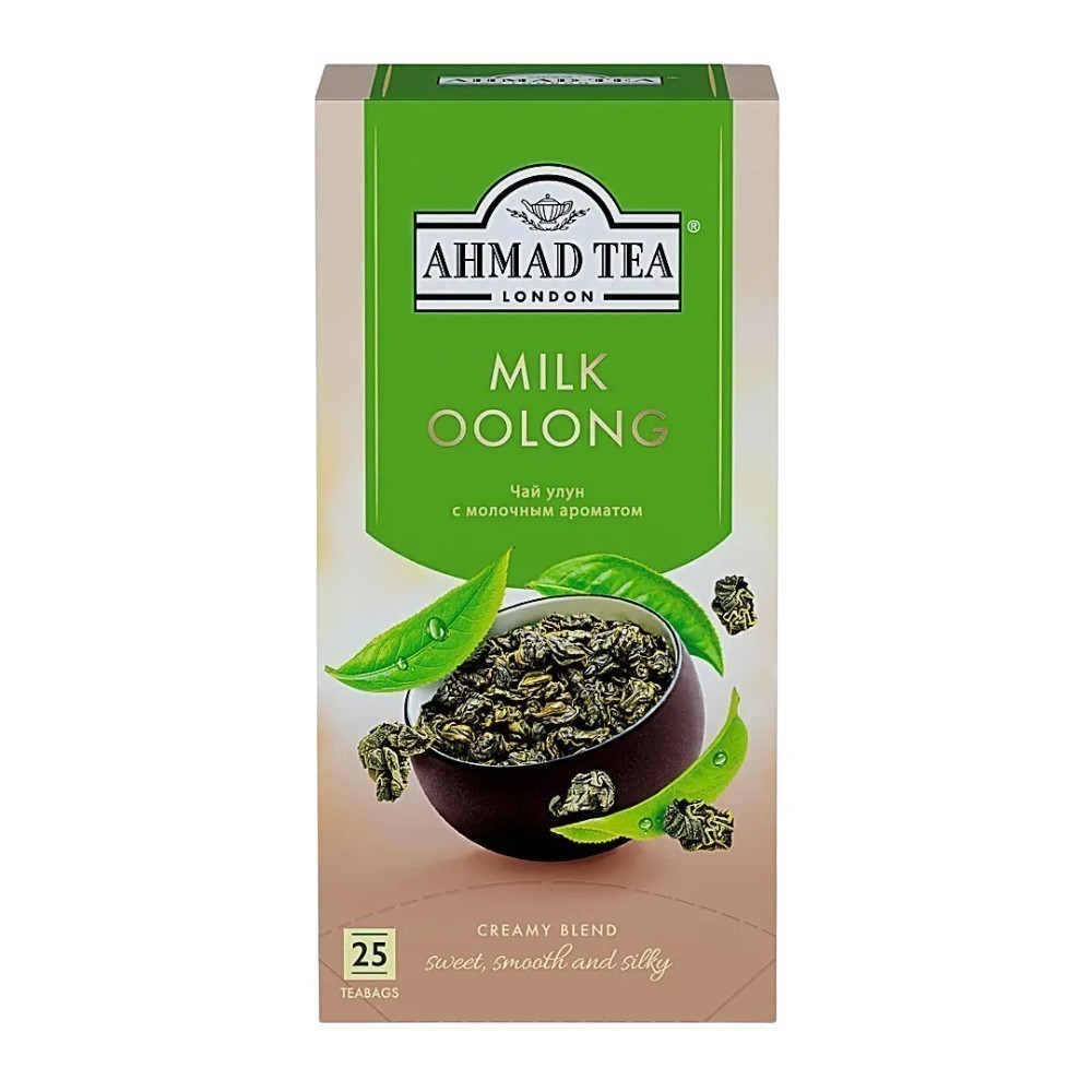 Чай "Ahmad Tea" Milk Oolong, 25 пакетиков x 1.8 г, зеленый, со вкусом и ароматом молока