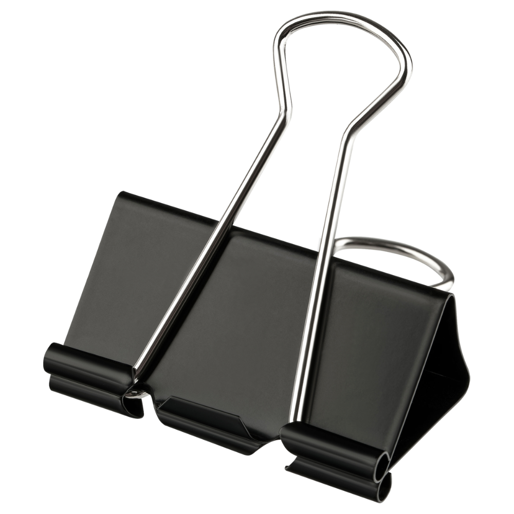 Зажим для бумаги "OfficeSpace", 15мм, 12 шт, черный