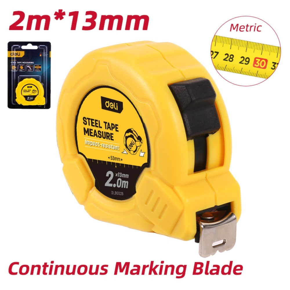 Рулетка Deli YS EDL9002B, 2 м х 13 мм, желтый, черный