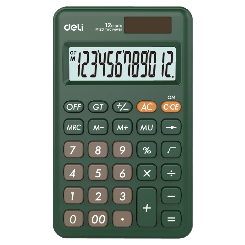 Калькулятор карманный Deli Easy "M120", 12-разрядный, зеленый