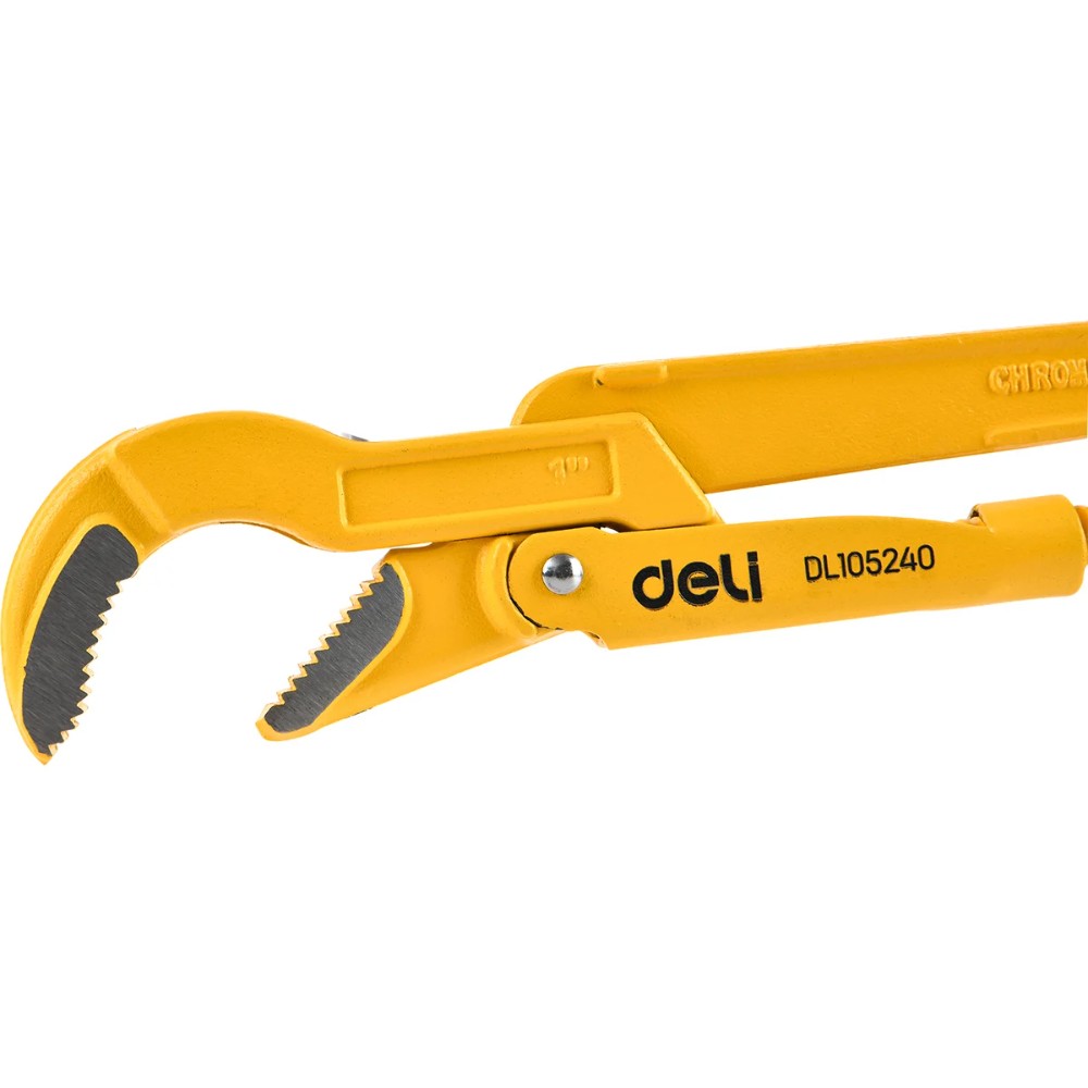 Ключ трубный Deli YS EDL105240 1", тип S, раскрытие губок 40 мм, желтый