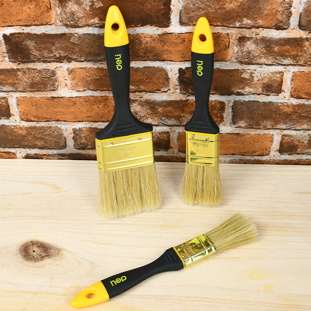 Кисть малярная Deli YS EDL509146, плоская, 4"-100 мм, смешанная щетина - 3