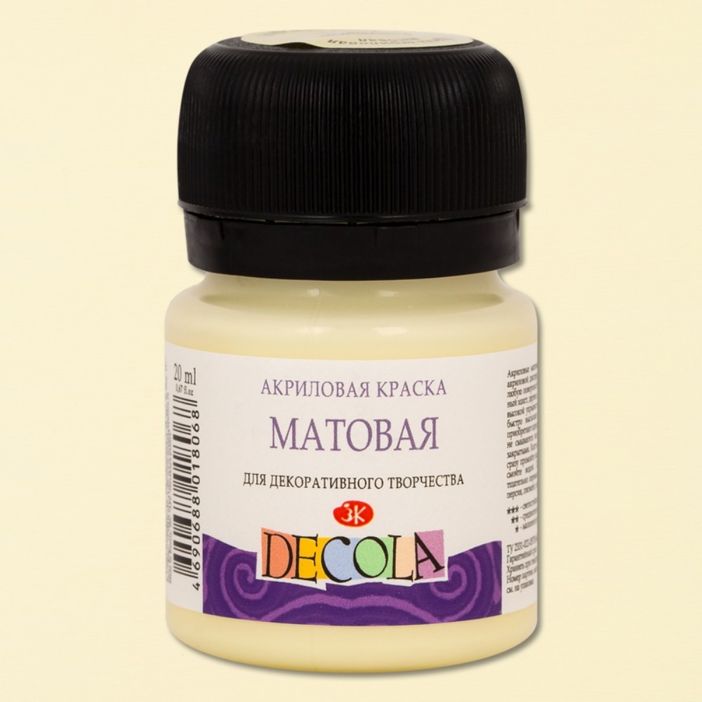 Краска акриловая матовая "Декола", 243 ванильная, 20 мл., банка
