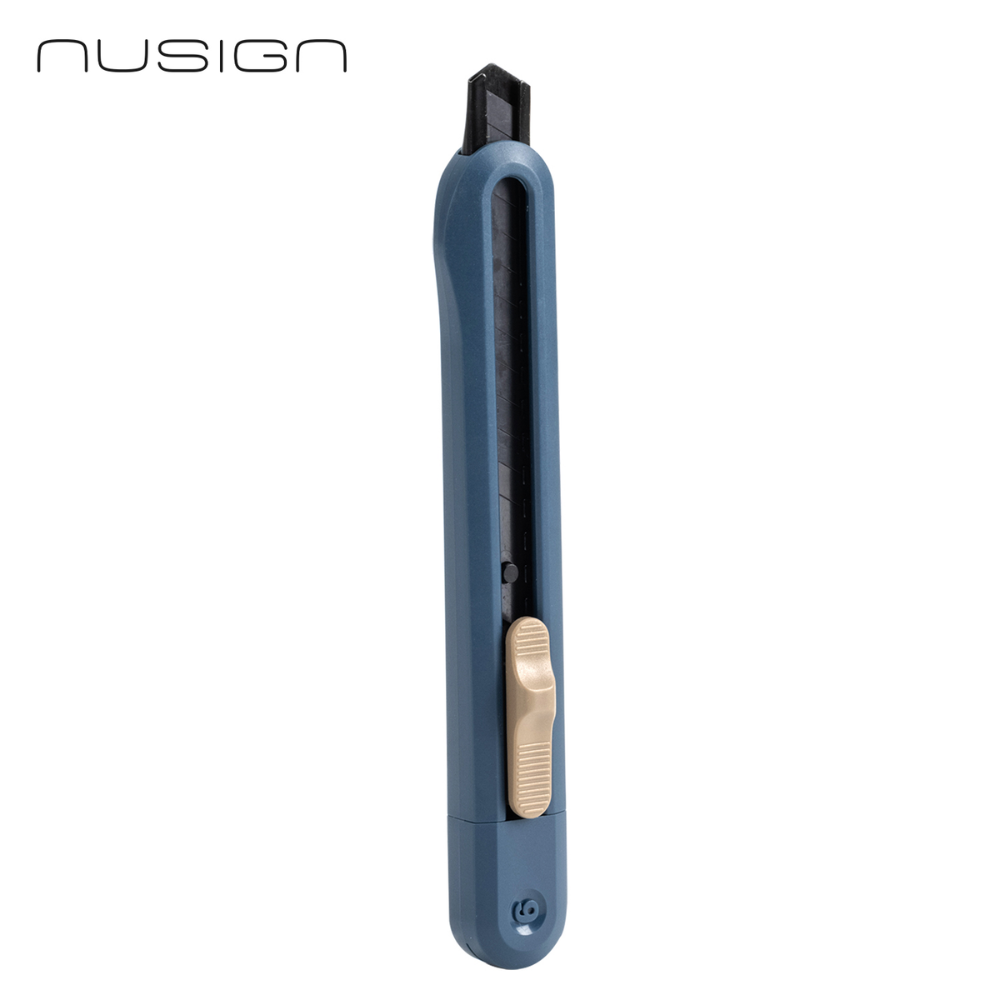 Нож для бумаги "Deli Nusign" усиленный, 0.9 см, синий - 2