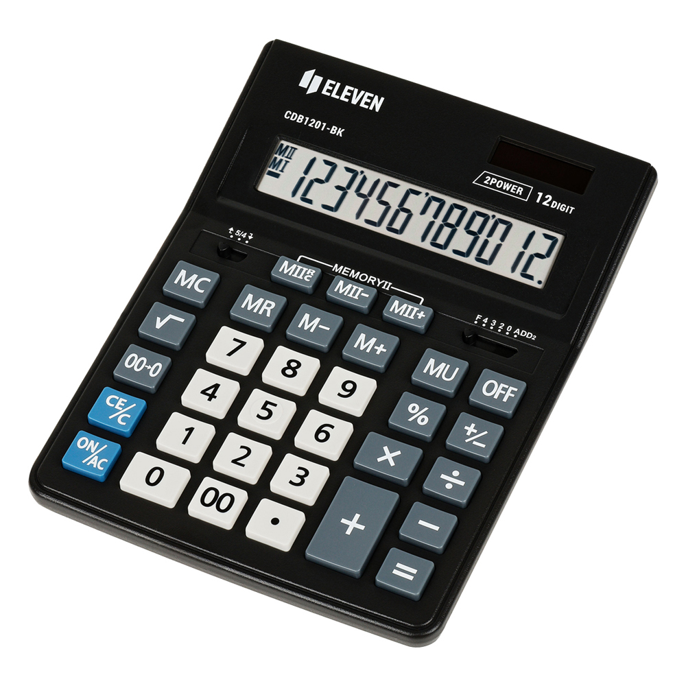 Калькулятор настольный Eleven "CDB1201-BK", 12-разрядный, черный
