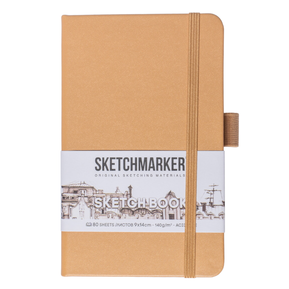 Скетчбук "Sketchmarker", 9x14 см, 140 г/м2, 80 листов, капучино