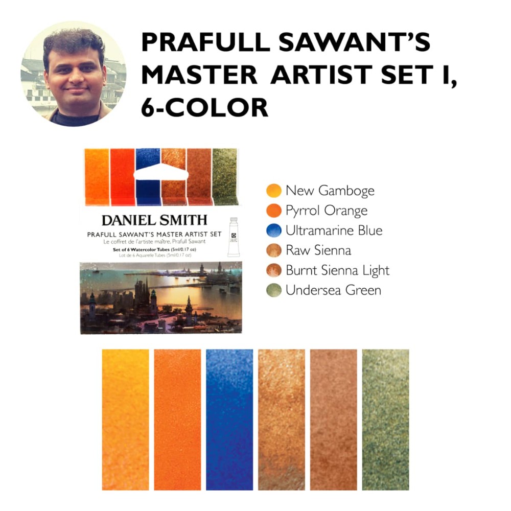 Краски акварельные Daniel Smith "Prafull Sawant Master Artist Set", 6 цветов, тубы - 5