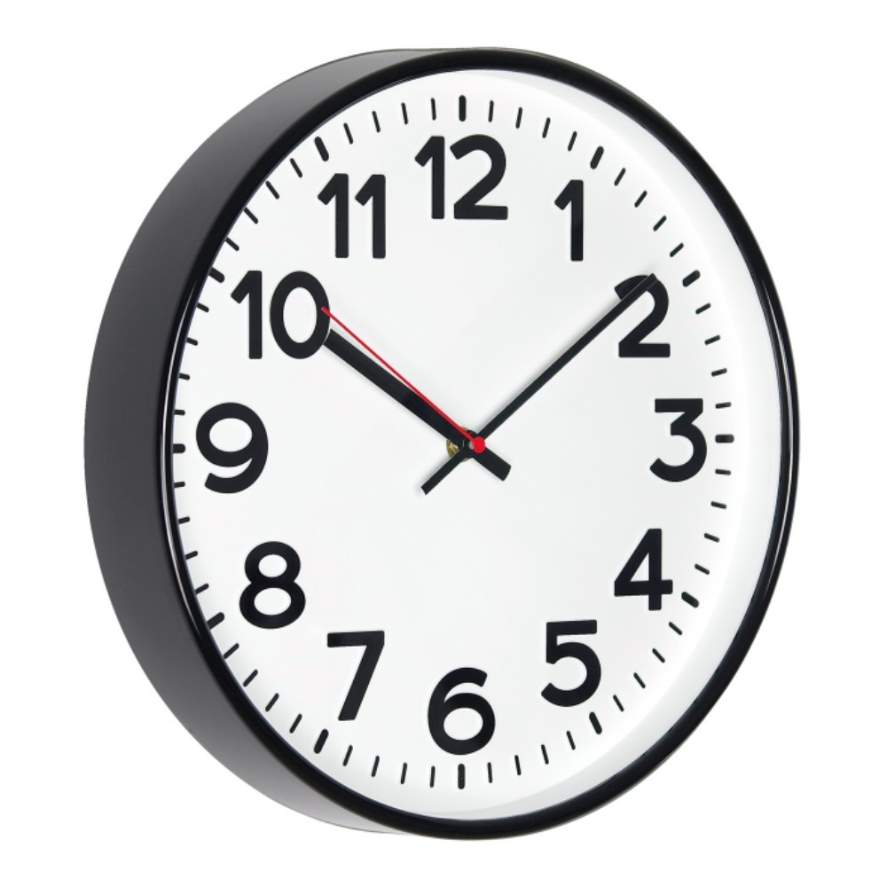 Часы настенные круглые "78770783", пластик, черный