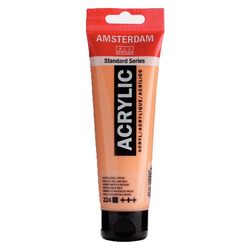 Краски акриловые "Amsterdam", 224 неаполитанский желто-красный, 120 мл, туба