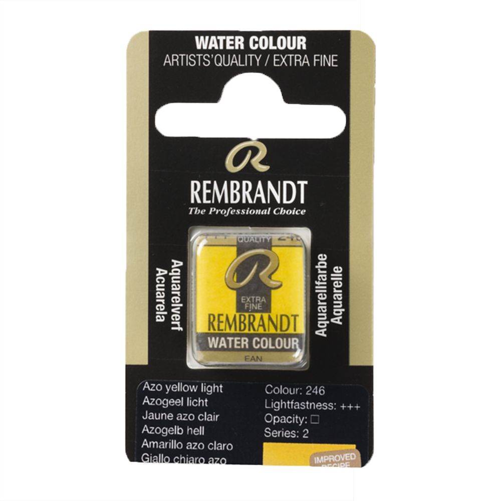 Краски акварельные "Rembrandt", 246 желтый AZO светлый, кювета