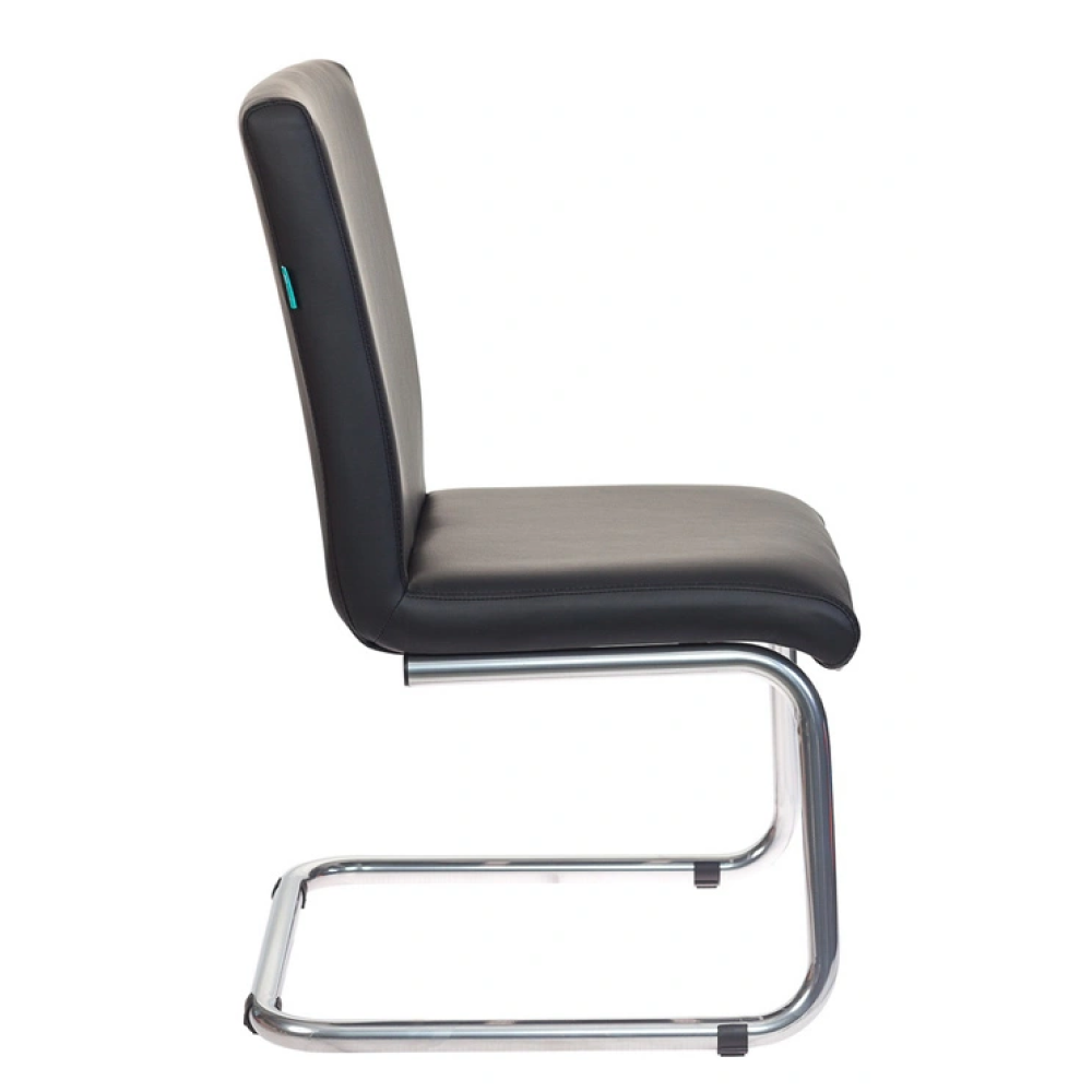 Кресло на полозьях "Бюрократ CH-250-V", экокожа, черный, металл хром - 3