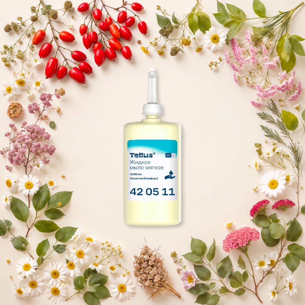 Мыло жидкое Tellus Комфорт, 1 л, мягкое, SC1 - 3