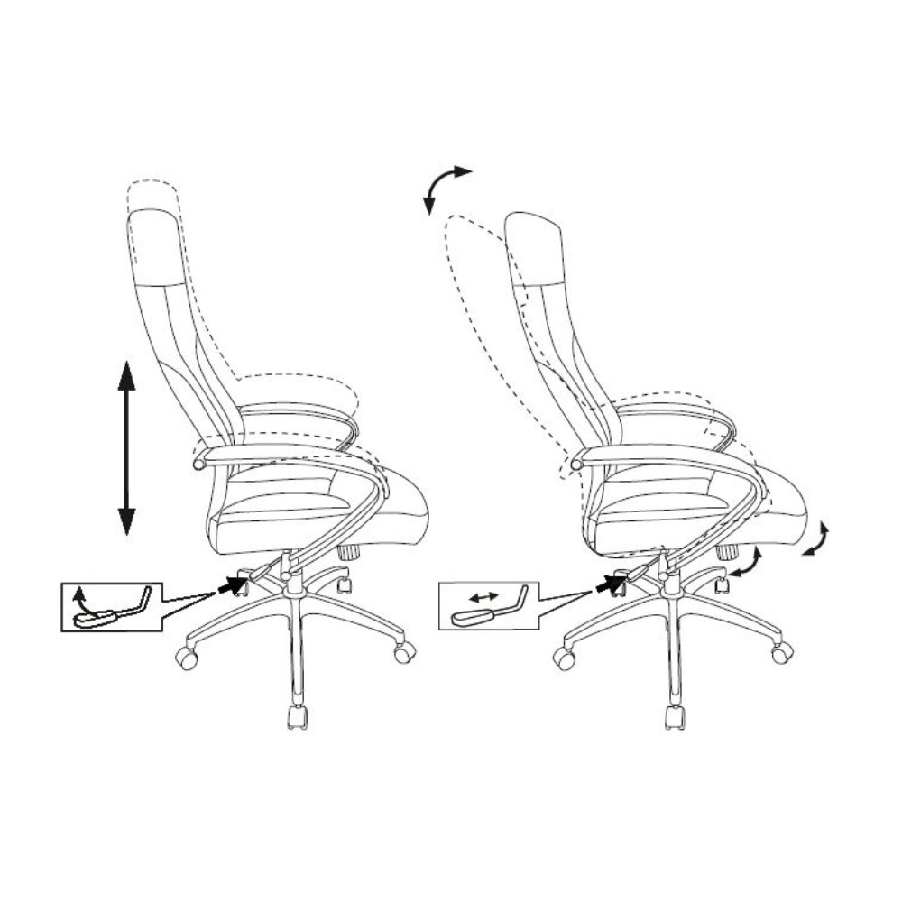 Кресло для руководителя Бюрократ "CH-608Fabric", ткань, пластик, темно-серый - 6