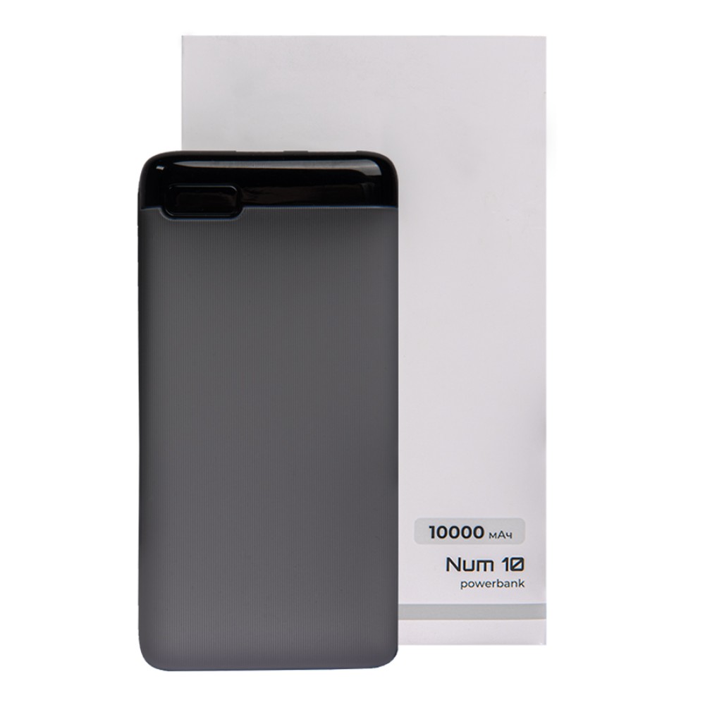 Внешний аккумулятор Power Bank "Num 10", 10000 mAh, серый - 5