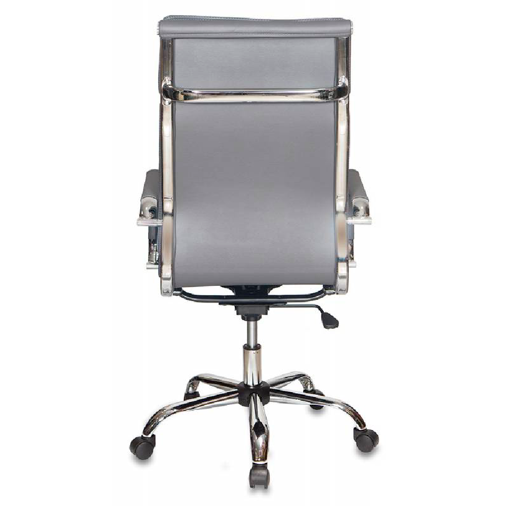 Кресло для руководителя "Бюрократ CH-993" высокая спинка, экокожа, хром, серый - 4