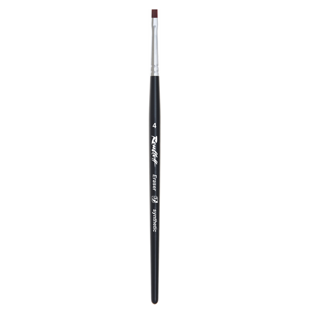 Кисть "Roubloff Eraser", синтетика, плоская, на короткой ручке №4