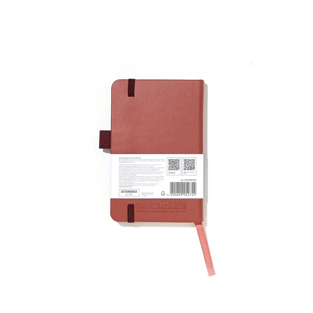 Скетчбук "Sketchmarker", 9х14 см, 140 г/м2, 80 листов, красный винтаж