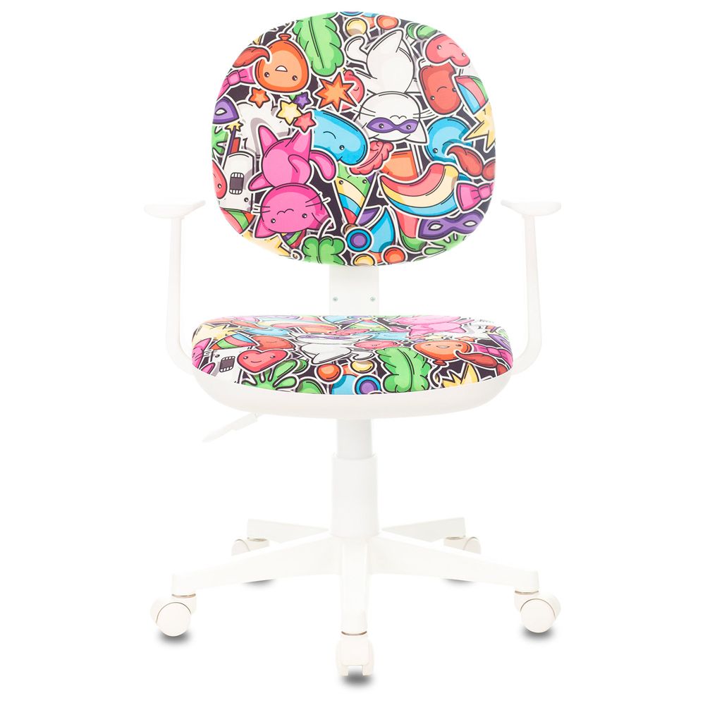 Кресло детское Бюрократ CH-W356AXSN, ткань, пластик, белый