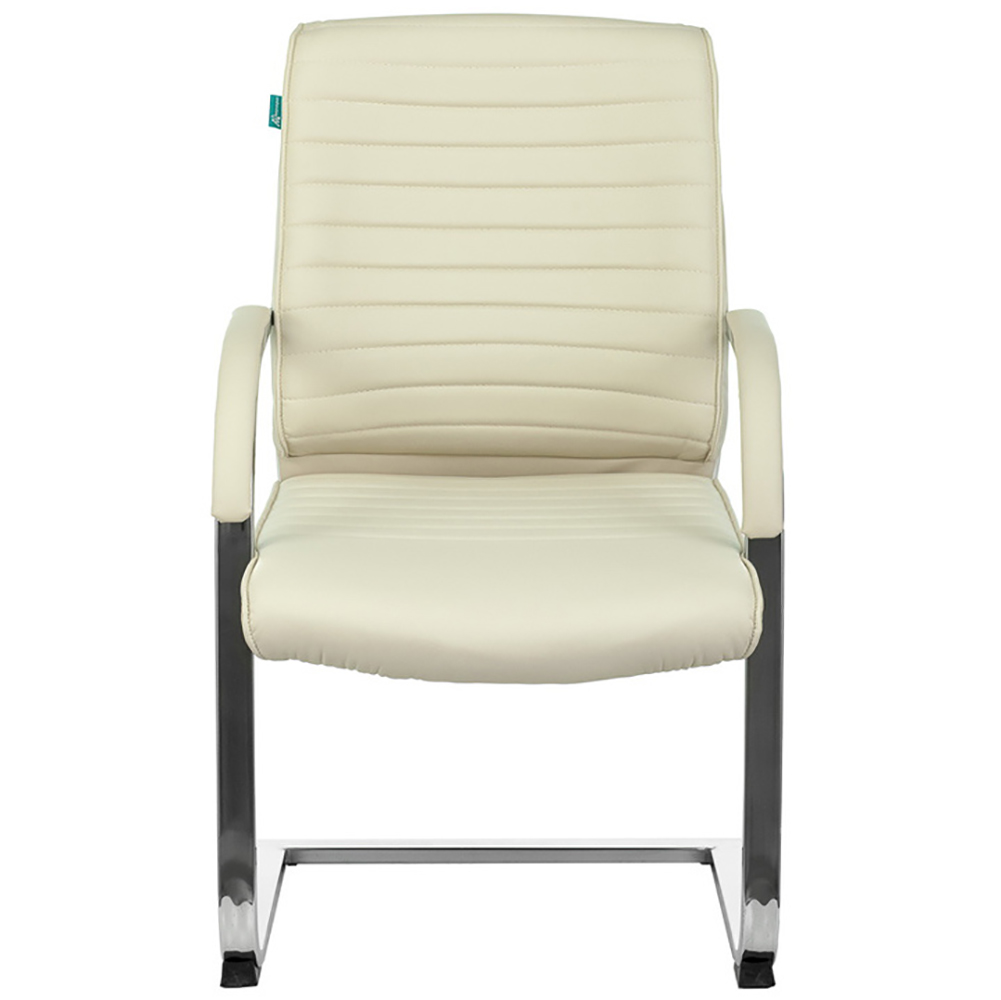 Кресло на полозьях Бюрократ "T-8010N-LOW-V", экокожа, металл, слоновая кость