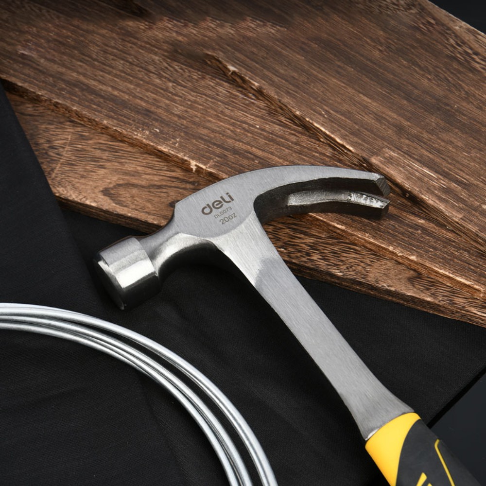 Молоток-гвоздодер Deli YS EDL5073, 0,55 кг, цельнокованный, фибергласовая рукоятка