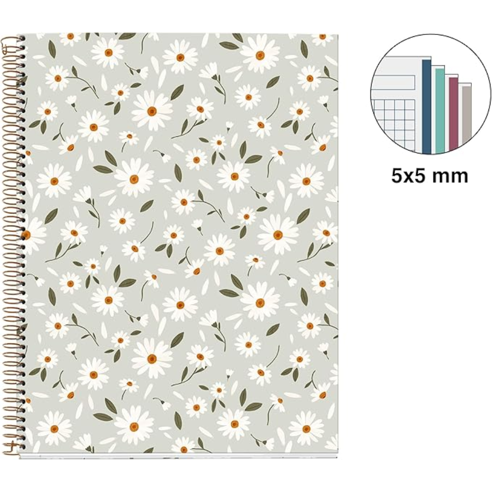 Тетрадь Miquelrius "Green Sp. Flowers", А4, 120 листов, клетка