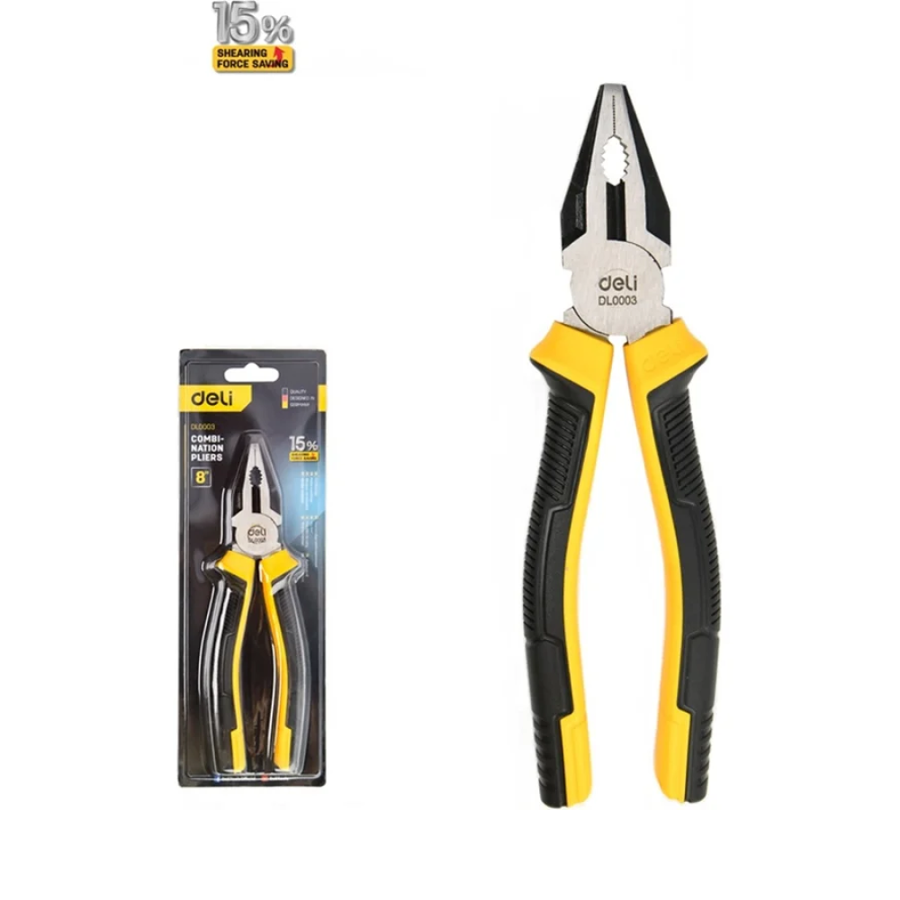 Плоскогубцы Deli YS EDL0003, 200 мм, 2-х компонентные рукоятки