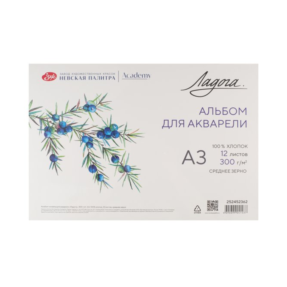 Альбом для рисования акварелью "Ладога"
