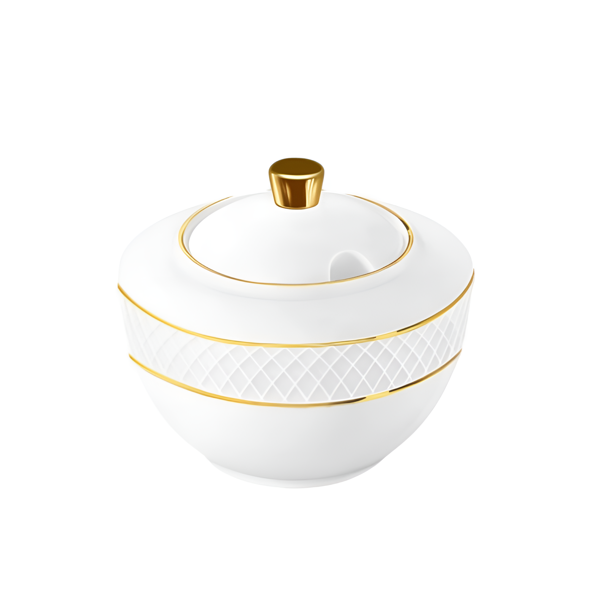 Сахарница "WL-880102470 Diamond", 340 мл, фарфор, белый